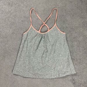 Johnny Was Calme Womens Size XS Night & Day Tank Top Gray Criss Cross Back NWT